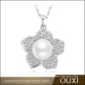OUXI New Design Elegant Women Flower Jewelry Pearl Necklace